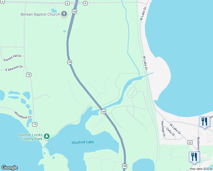 map of restaurants, bars, coffee shops, grocery stores, and more near 14795 U.S. 59 in Detroit Lakes