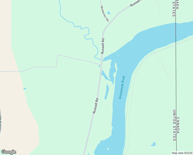 map of restaurants, bars, coffee shops, grocery stores, and more near 123 Russell Road in Fort Fairfield