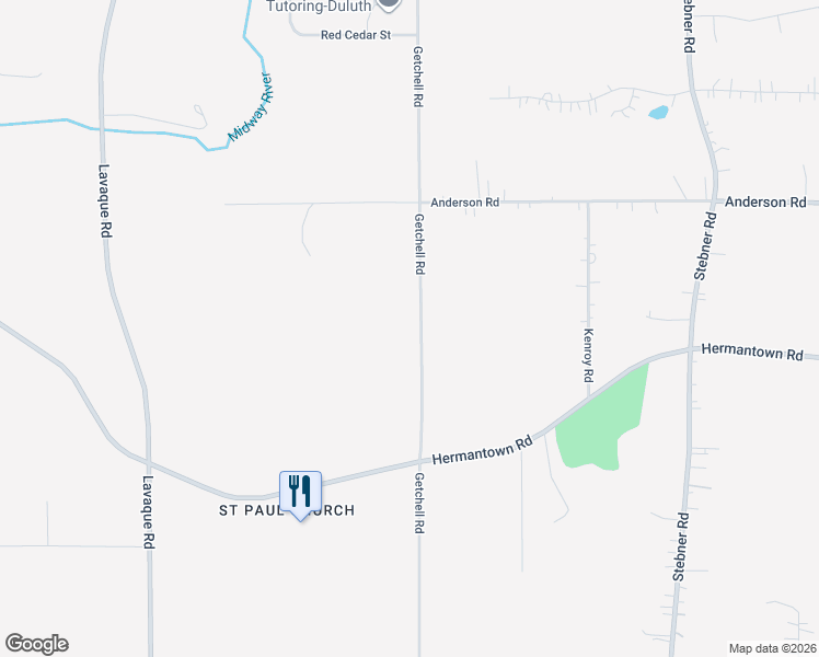 map of restaurants, bars, coffee shops, grocery stores, and more near 3855 Getchell Road in Hermantown