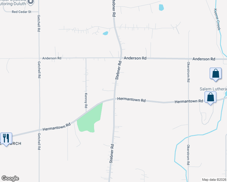 map of restaurants, bars, coffee shops, grocery stores, and more near 4899 Hermantown Road in Hermantown