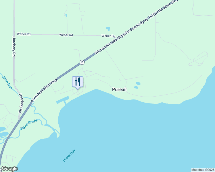map of restaurants, bars, coffee shops, grocery stores, and more near 34645 Pumphouse Road in Bayfield