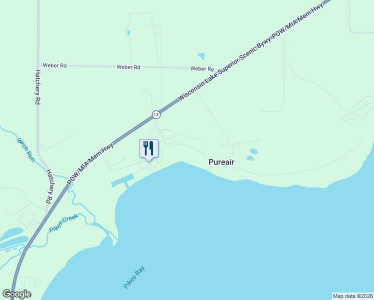 map of restaurants, bars, coffee shops, grocery stores, and more near 34605 Pumphouse Road in Bayfield