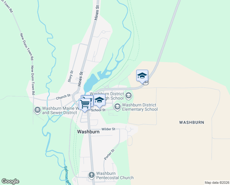 map of restaurants, bars, coffee shops, grocery stores, and more near 1356 Main Street in Washburn