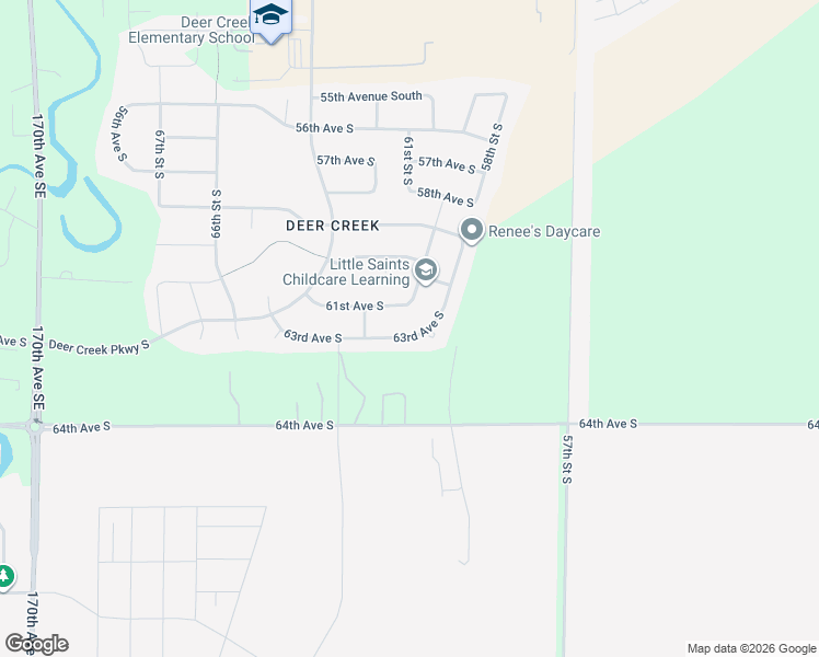 map of restaurants, bars, coffee shops, grocery stores, and more near 3281 63rd Avenue South in Fargo