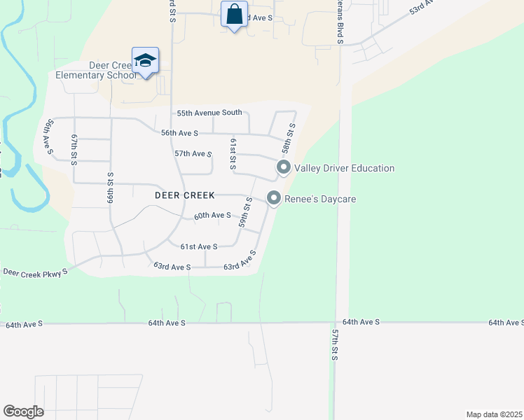 map of restaurants, bars, coffee shops, grocery stores, and more near 5701-5799 58th Street South in Fargo