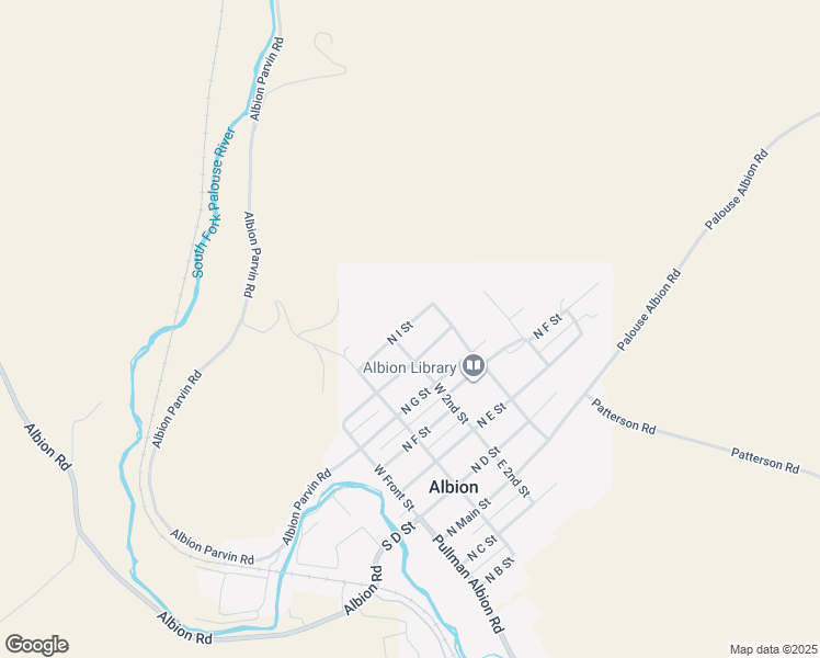 map of restaurants, bars, coffee shops, grocery stores, and more near 401 North I Street in Albion