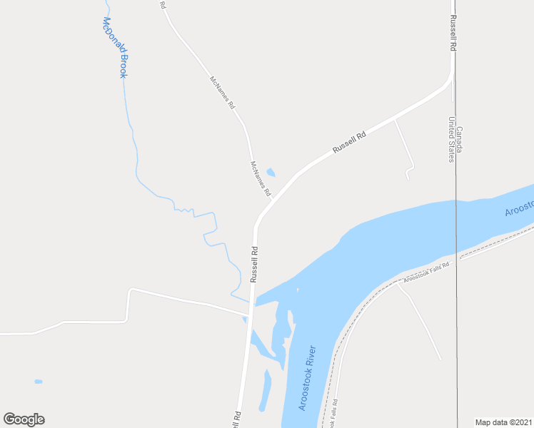 map of restaurants, bars, coffee shops, grocery stores, and more near 166 Russell Road in Fort Fairfield