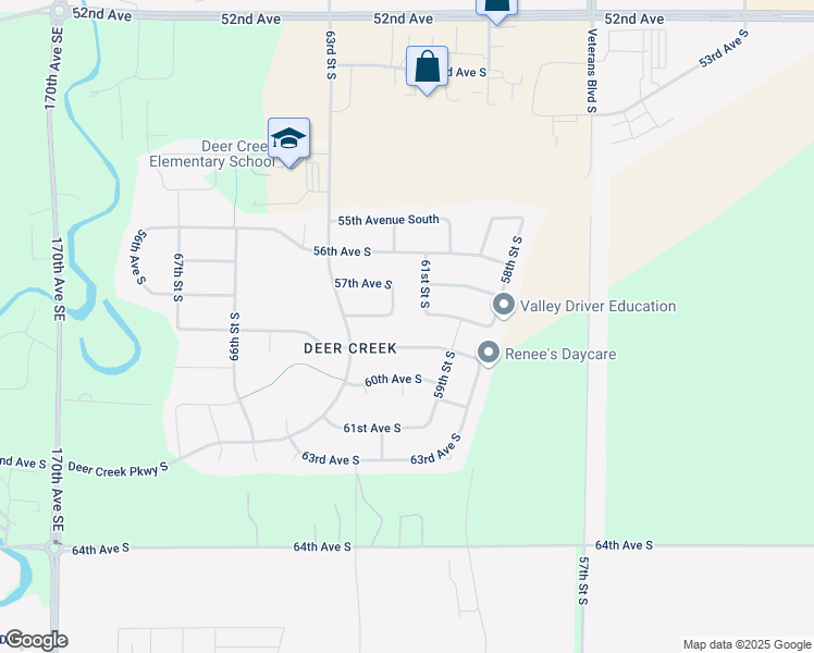 map of restaurants, bars, coffee shops, grocery stores, and more near 4010 58th Ave S in Fargo