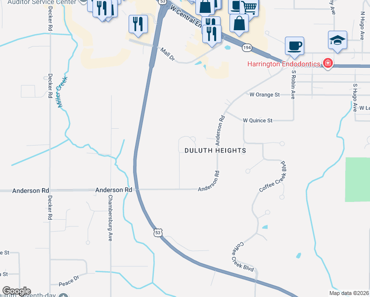 map of restaurants, bars, coffee shops, grocery stores, and more near 3910 Fountain Gate Drive in Duluth