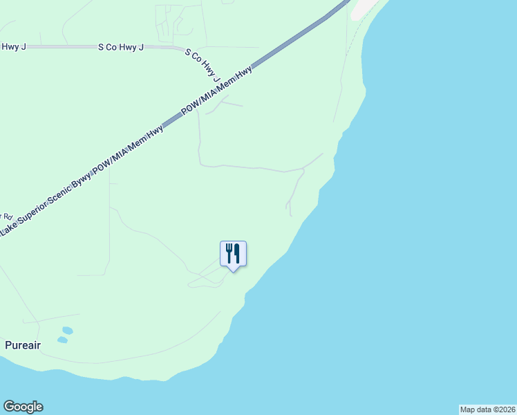 map of restaurants, bars, coffee shops, grocery stores, and more near 35820 Blue Wing Bay Road in Bayfield