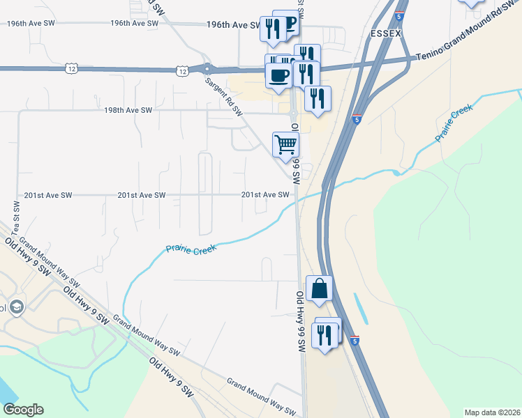 map of restaurants, bars, coffee shops, grocery stores, and more near 6218 201st Avenue Southwest in Rochester