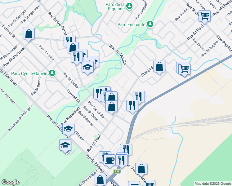 map of restaurants, bars, coffee shops, grocery stores, and more near 750 Rue des Pionniers in L'Ancienne-Lorette