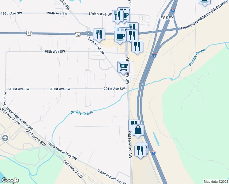 map of restaurants, bars, coffee shops, grocery stores, and more near 6218 201st Avenue Southwest in Rochester