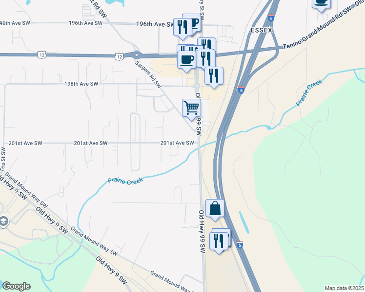 map of restaurants, bars, coffee shops, grocery stores, and more near 6218 201st Avenue Southwest in Rochester