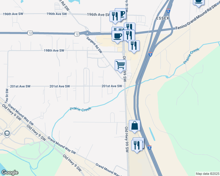 map of restaurants, bars, coffee shops, grocery stores, and more near 6218 201st Avenue Southwest in Rochester