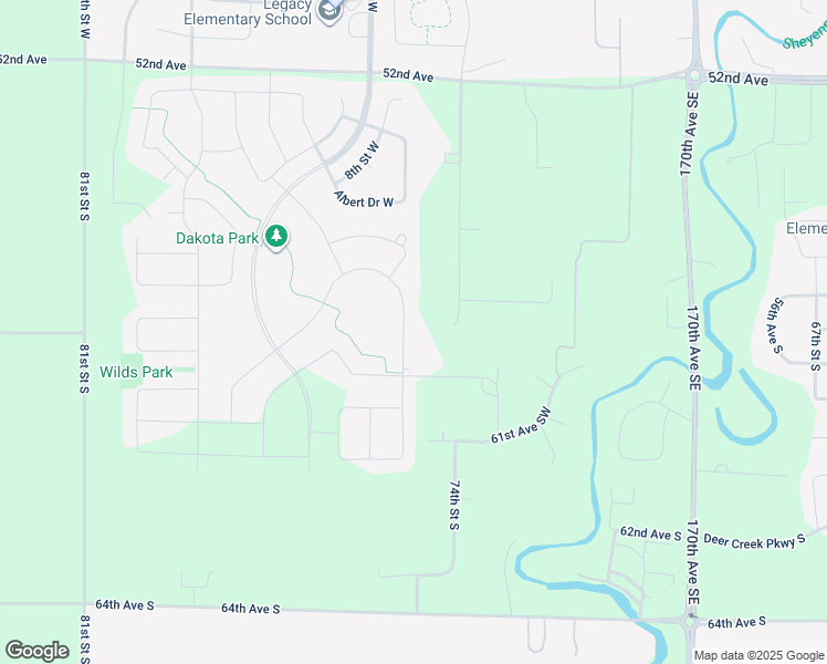 map of restaurants, bars, coffee shops, grocery stores, and more near 7413 60th Avenue South in Horace