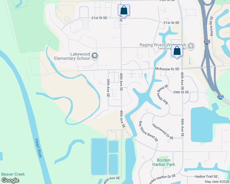 map of restaurants, bars, coffee shops, grocery stores, and more near 2900 Edgewater Loop in Mandan