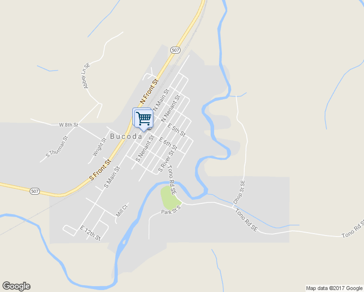 map of restaurants, bars, coffee shops, grocery stores, and more near 106 North River Street in Bucoda