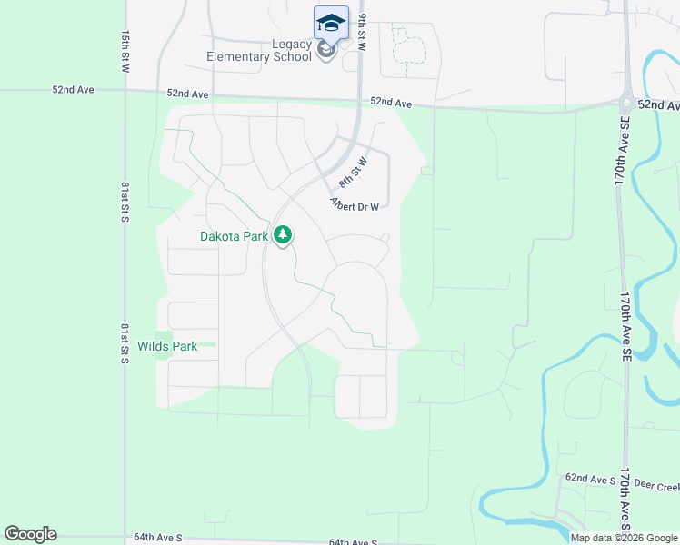 map of restaurants, bars, coffee shops, grocery stores, and more near 5783 Deb Drive West in West Fargo
