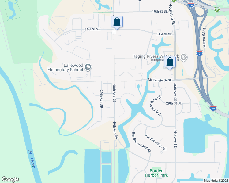 map of restaurants, bars, coffee shops, grocery stores, and more near 2808 40th Avenue Southeast in Mandan