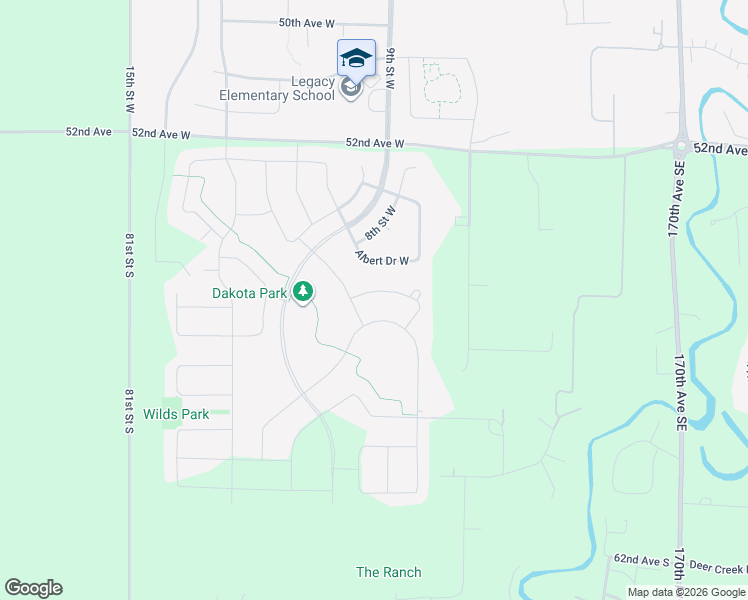 map of restaurants, bars, coffee shops, grocery stores, and more near 5315 8th Street West in West Fargo