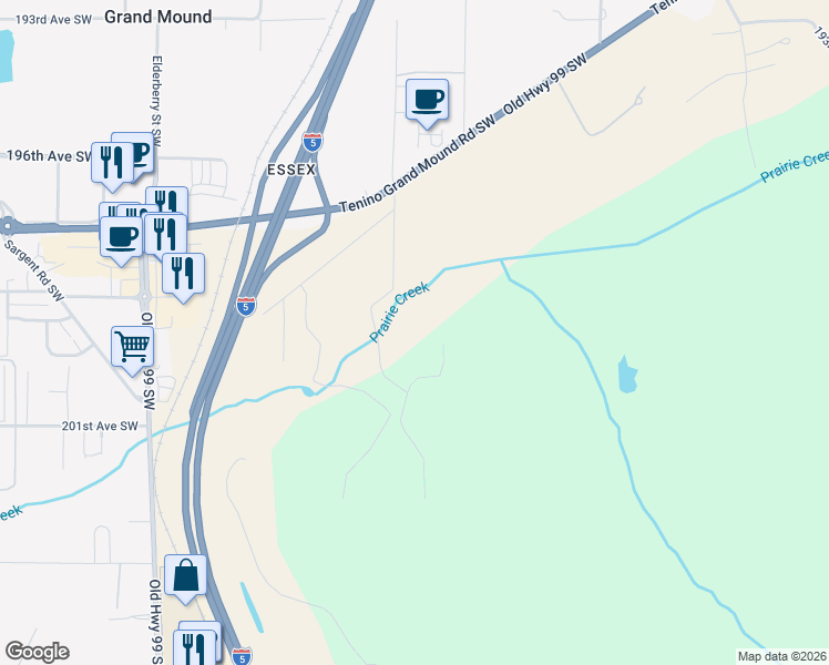 map of restaurants, bars, coffee shops, grocery stores, and more near 19825 Bear View Lane Southwest in Rochester