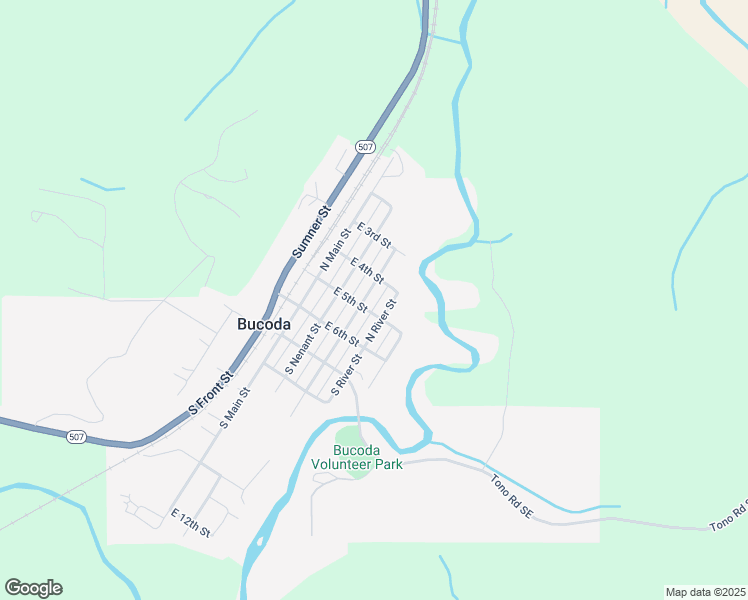 map of restaurants, bars, coffee shops, grocery stores, and more near 206 North Market Street in Bucoda
