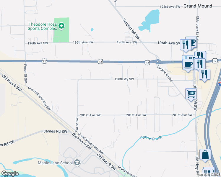map of restaurants, bars, coffee shops, grocery stores, and more near 6711 198th Way Southwest in Rochester