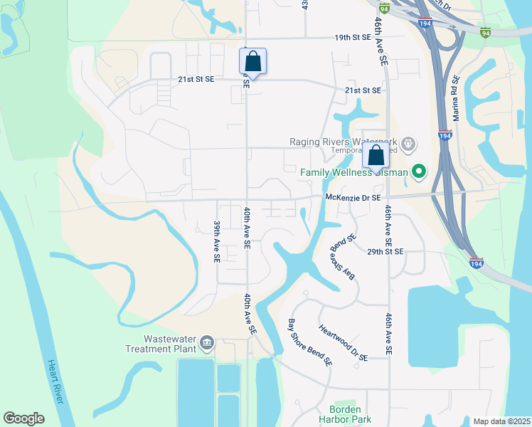 map of restaurants, bars, coffee shops, grocery stores, and more near 4231 Shaun Lane in Mandan