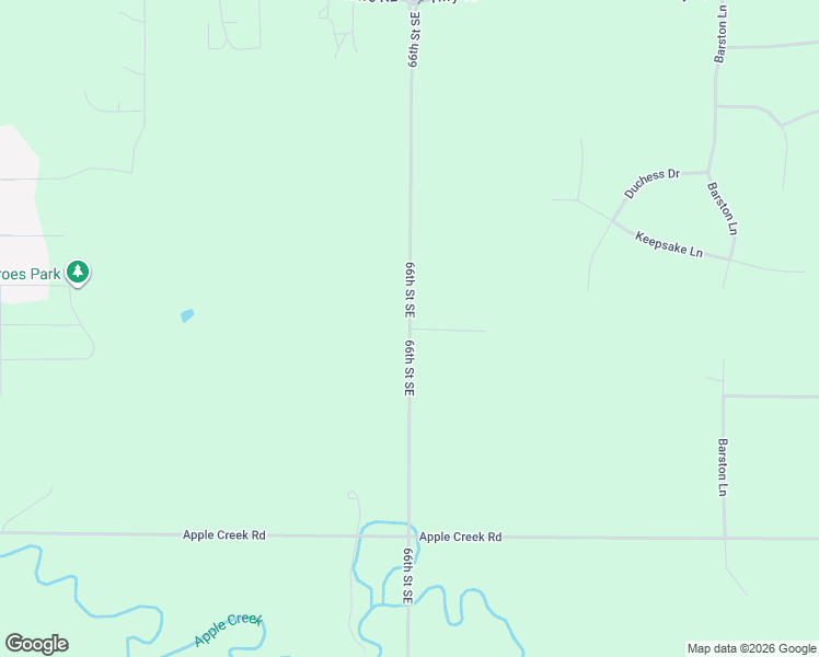 map of restaurants, bars, coffee shops, grocery stores, and more near 100 66th Street Southeast in Bismarck