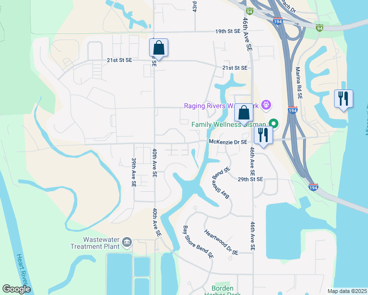 map of restaurants, bars, coffee shops, grocery stores, and more near 4331 Austin Lane in Mandan