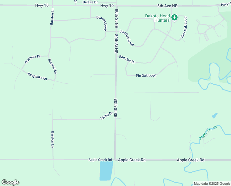 map of restaurants, bars, coffee shops, grocery stores, and more near 8000 4th Avenue Southeast in Bismarck