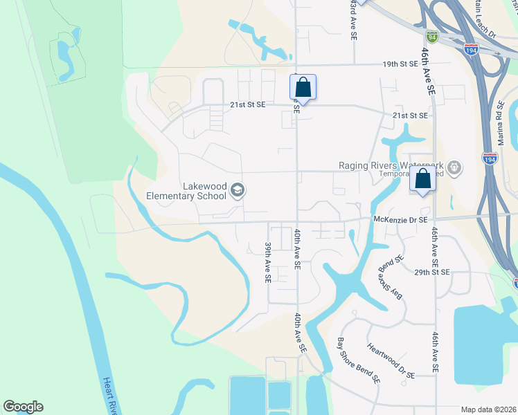 map of restaurants, bars, coffee shops, grocery stores, and more near 4020 McKenzie Drive Southeast in Mandan