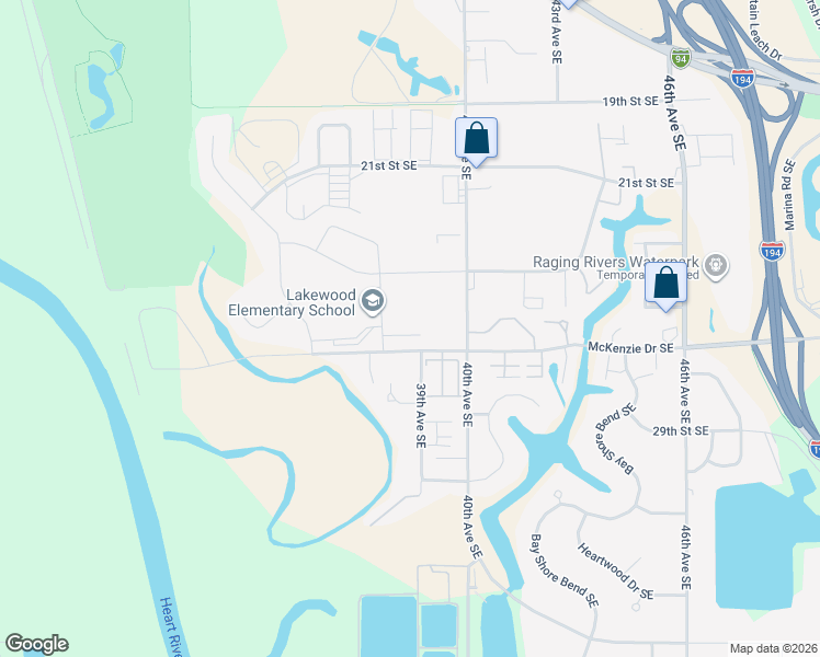 map of restaurants, bars, coffee shops, grocery stores, and more near 4020 McKenzie Drive Southeast in Mandan