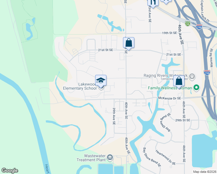 map of restaurants, bars, coffee shops, grocery stores, and more near 4020 McKenzie Drive Southeast in Mandan