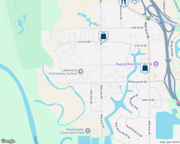 map of restaurants, bars, coffee shops, grocery stores, and more near 4020 McKenzie Drive Southeast in Mandan