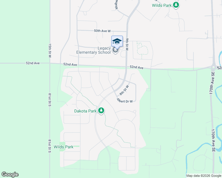 map of restaurants, bars, coffee shops, grocery stores, and more near 5190 9th Street West in West Fargo