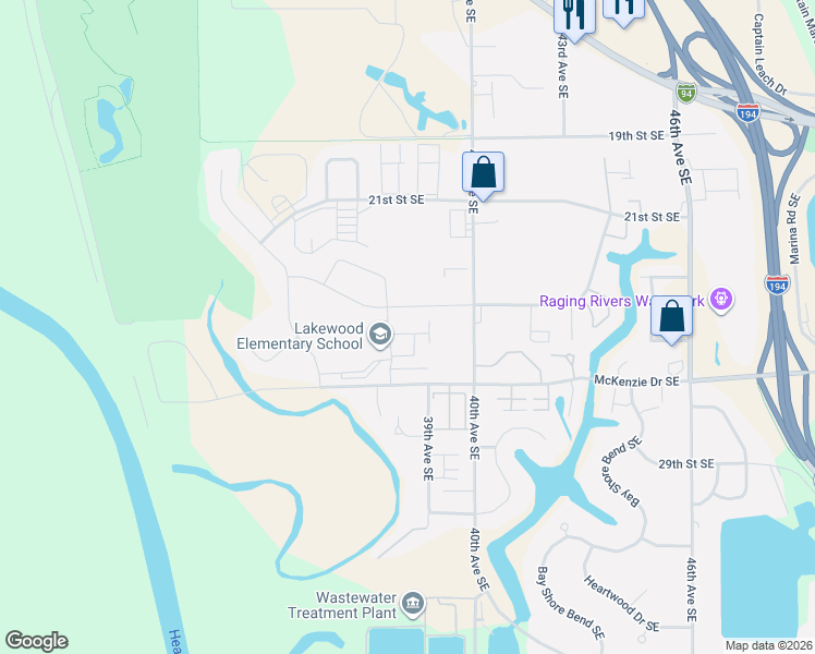 map of restaurants, bars, coffee shops, grocery stores, and more near 4020 McKenzie Drive Southeast in Mandan