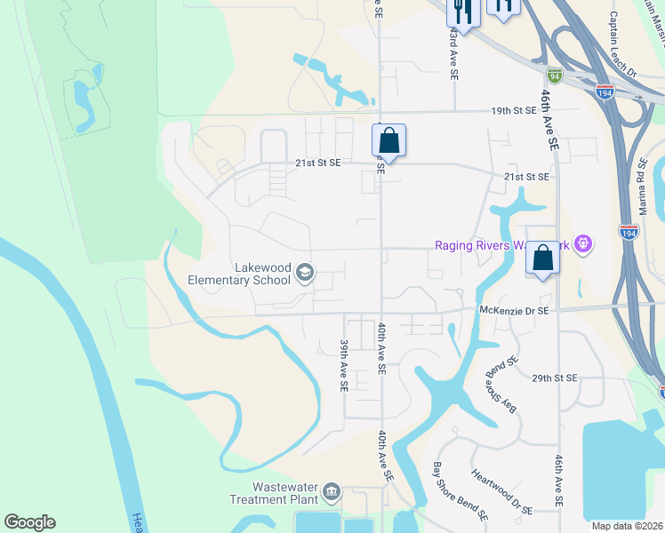 map of restaurants, bars, coffee shops, grocery stores, and more near 4020 McKenzie Drive Southeast in Mandan