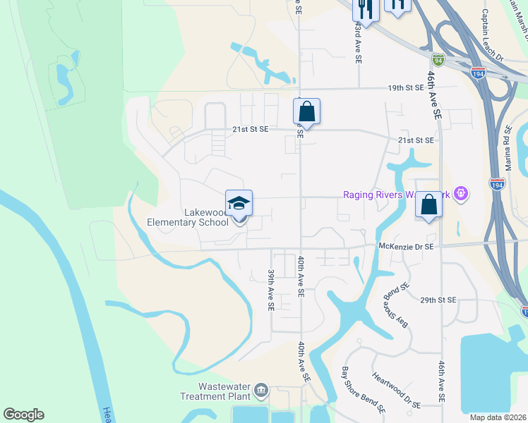 map of restaurants, bars, coffee shops, grocery stores, and more near 4020 McKenzie Drive Southeast in Mandan