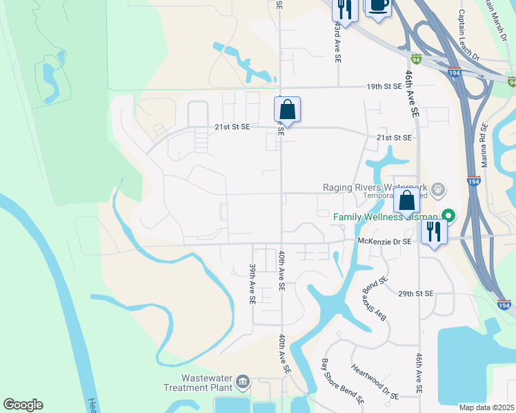 map of restaurants, bars, coffee shops, grocery stores, and more near 4020 McKenzie Drive Southeast in Mandan
