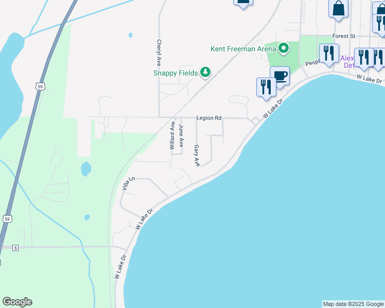 map of restaurants, bars, coffee shops, grocery stores, and more near 1524 Gary Avenue in Detroit Lakes