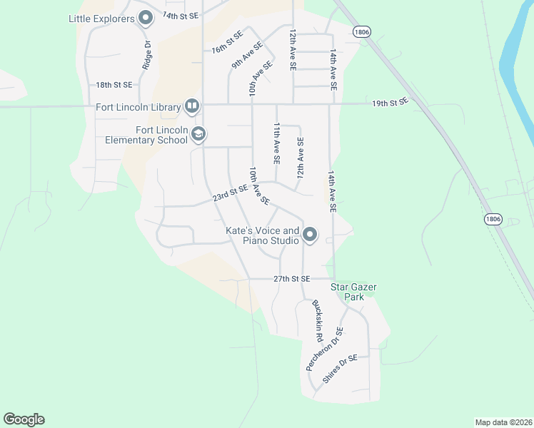 map of restaurants, bars, coffee shops, grocery stores, and more near 10th Ave SE in Mandan