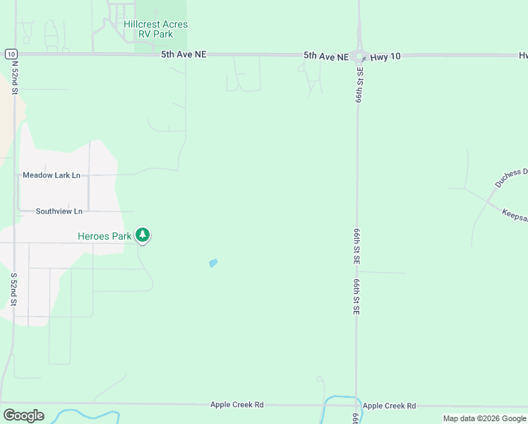 map of restaurants, bars, coffee shops, grocery stores, and more near 55 Street East in Bismarck