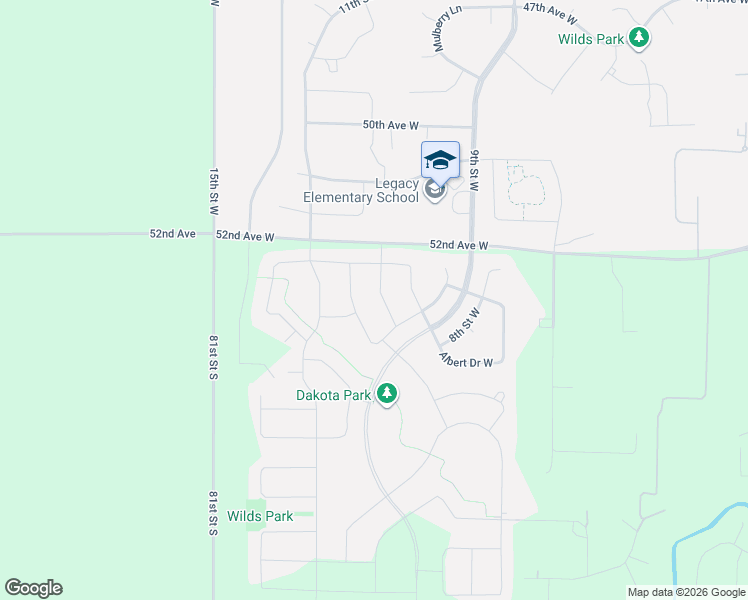 map of restaurants, bars, coffee shops, grocery stores, and more near 7370-7898 52nd Avenue West in West Fargo