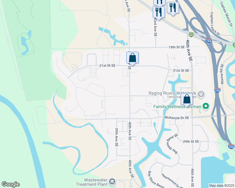 map of restaurants, bars, coffee shops, grocery stores, and more near 3930 24th Street Southeast in Fort Rice