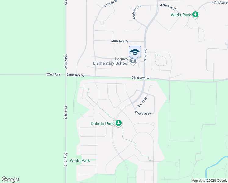 map of restaurants, bars, coffee shops, grocery stores, and more near 7370-7898 52nd Avenue West in West Fargo