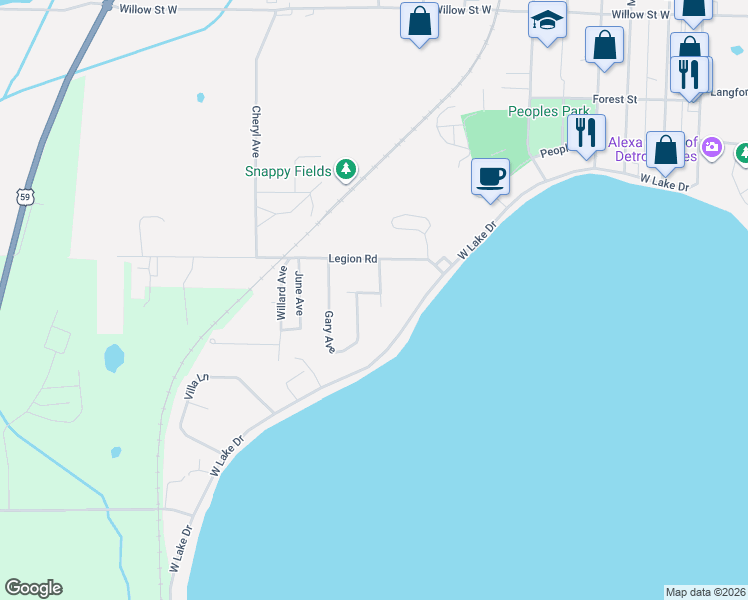 map of restaurants, bars, coffee shops, grocery stores, and more near 1510 Carol Avenue in Detroit Lakes