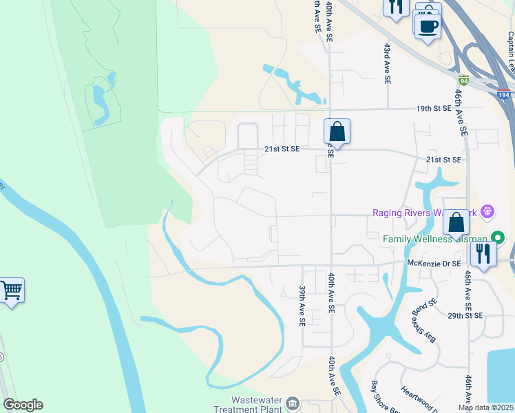map of restaurants, bars, coffee shops, grocery stores, and more near 3716 24th Street Southeast in Mandan