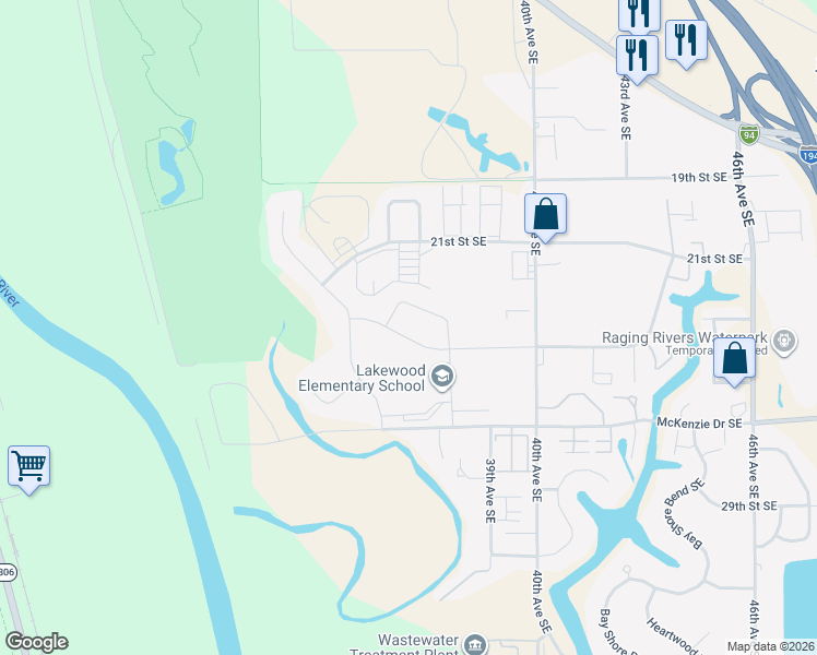 map of restaurants, bars, coffee shops, grocery stores, and more near 3704 24th Street Southeast in Mandan